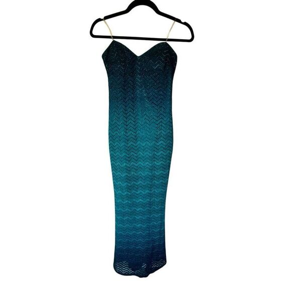 Beautiful Ombre Print Formal Prom Evening Gown  Mermaid Style Maxi Dress New - Picture 5 of 15